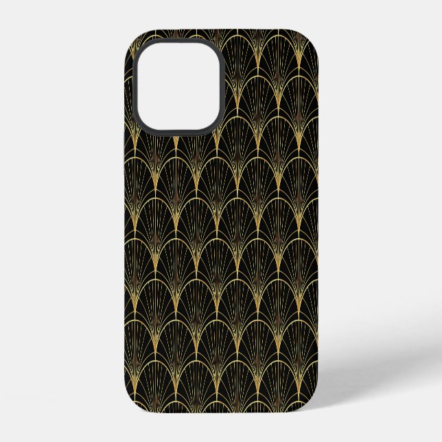 Palm Leaf Art Deco Pattern iPhone Case (Back)