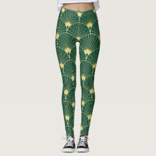 Palm leaf: art deco pattern. leggings