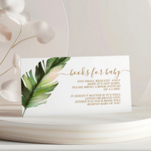 Palm Leaf Baby Shower Book for Baby Enclosure Card