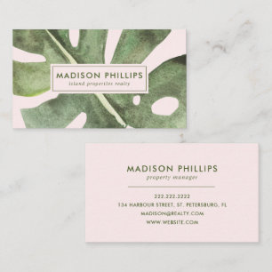 Palm Leaf Beach Vacation Rental Property Realtor Business Card