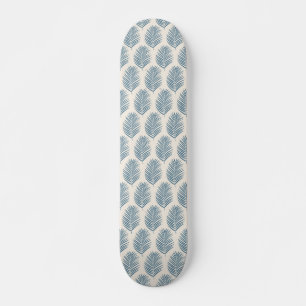 Palm Leaf Blue And Cream Skateboard