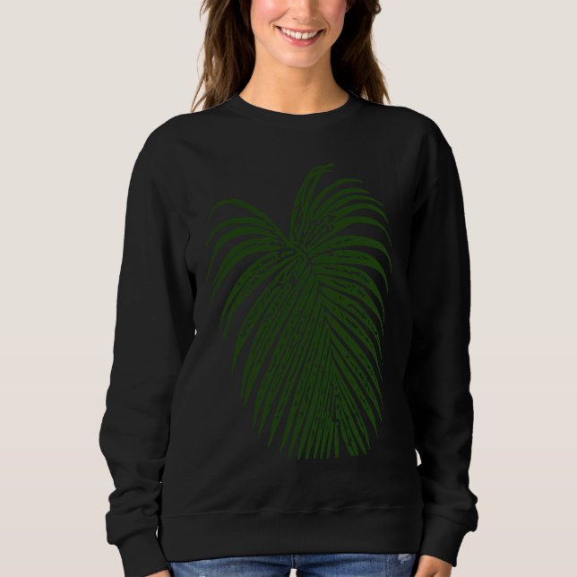Palm Leaf Branch Silhouette Sweatshirt (Front)