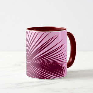 Palm leaf - burgundy and pink mug
