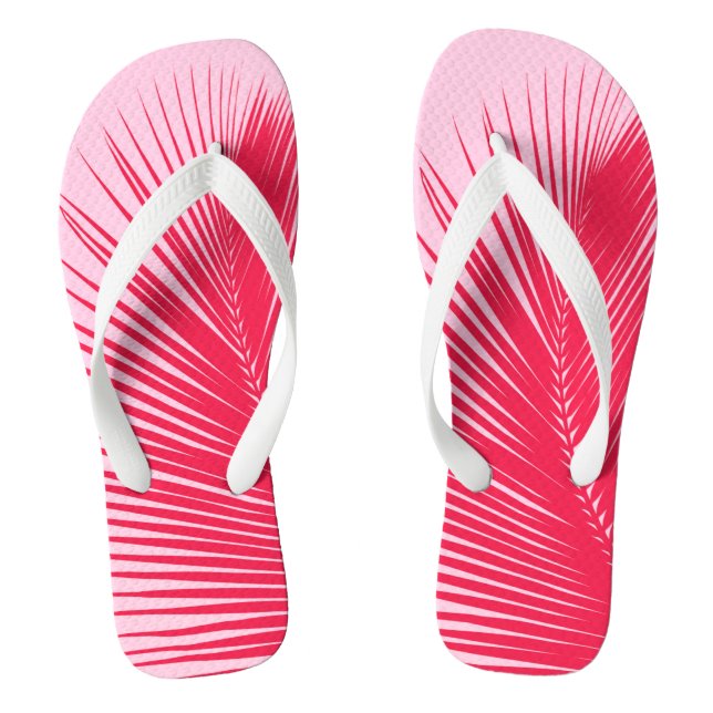 Palm leaf - Coral and shell pink Jandals (Footbed)