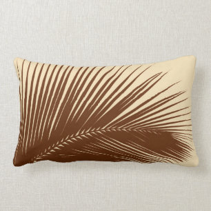 Palm leaf - Dark brown and tan Lumbar Cushion