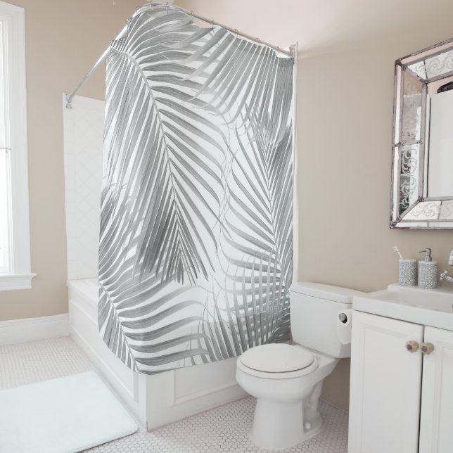 Palm Leaf Delicado Pattern #2 #tropical #wall #art Shower Curtain (In Situ)
