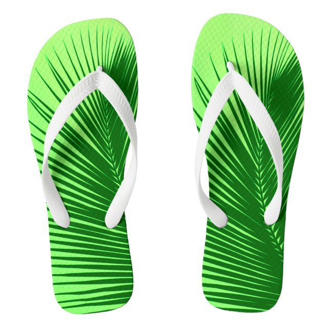 Palm leaf - emerald and lime green jandals (Footbed)