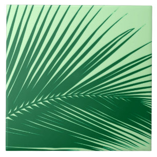 Palm leaf - emerald and lime green tile