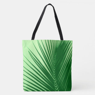 Palm leaf - emerald and lime green tote bag