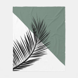 Palm leaf fleece blanket