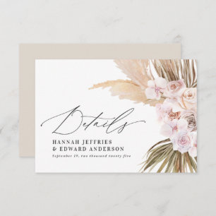 Palm leaf floral natural modern rustic wedding RSV RSVP Card