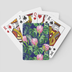 Palm Leaf Flower Pattern Playing Cards