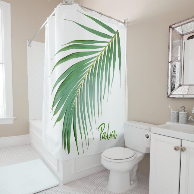 Palm Leaf Frond Shower Curtain (In Situ)