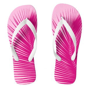 Palm leaf - fuchsia pink jandals