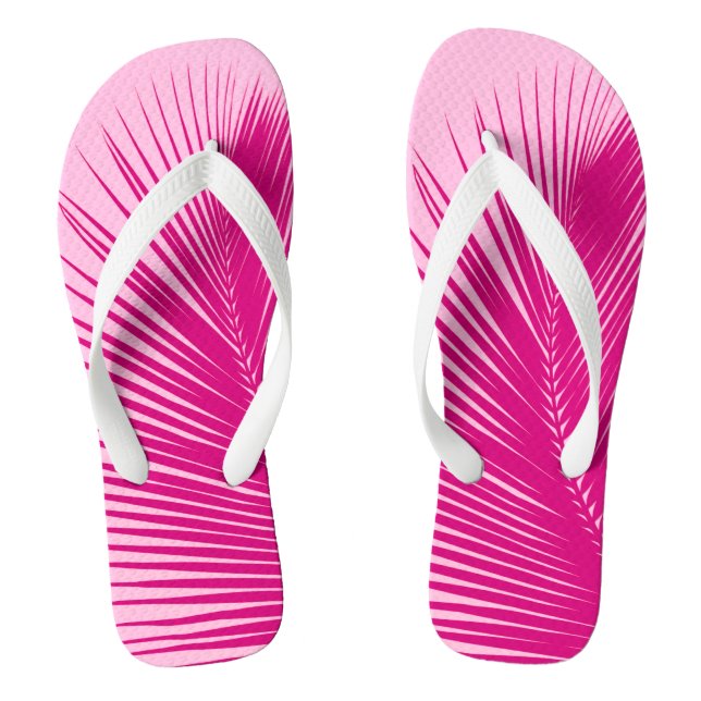 Palm leaf - fuchsia pink jandals (Footbed)