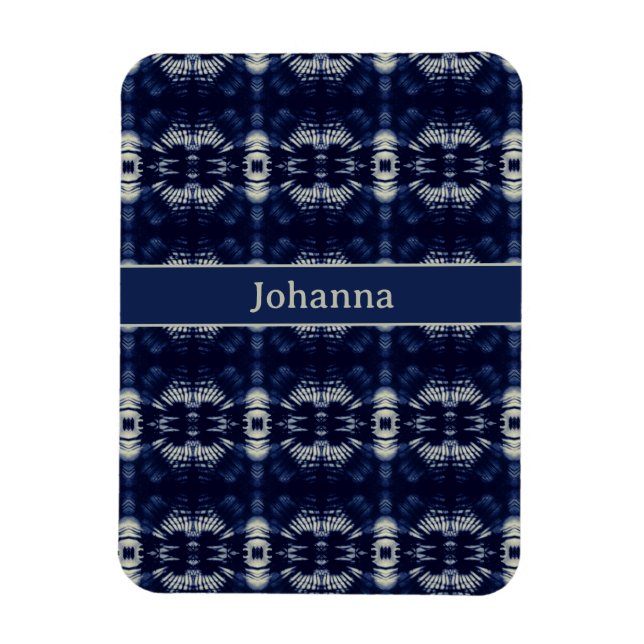 Palm Leaf in Delft Blue | Personalised Botanical Magnet (Vertical)
