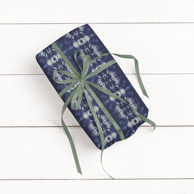 Palm Leaf in Delft Blue Wrapping Paper Sheets (Creator Uploaded)