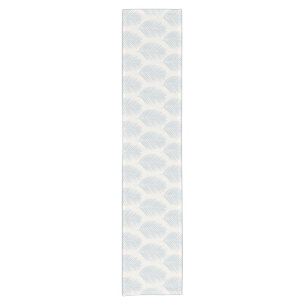 Palm Leaf Light Blue And Cream Short Table Runner