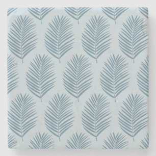 Palm Leaf Light Blue Stone Coaster