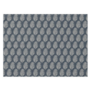 Palm Leaf Navy Blue And Cream Tablecloth