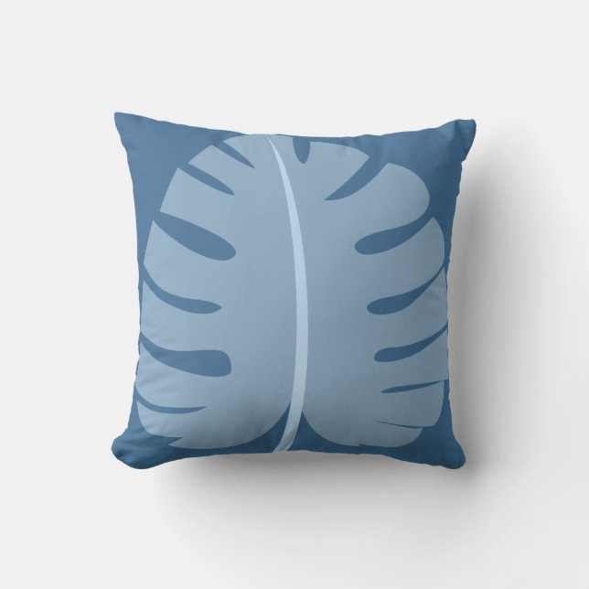 Palm Leaf Ocean Beach Waves Tropical Pillows (Front)