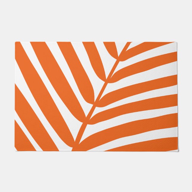Palm Leaf Orange Doormat (Front)