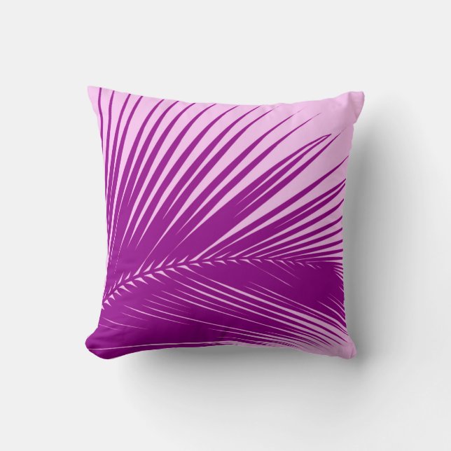 Palm leaf - orchid and purple cushion (Front)