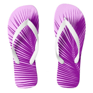Palm leaf - orchid and purple jandals