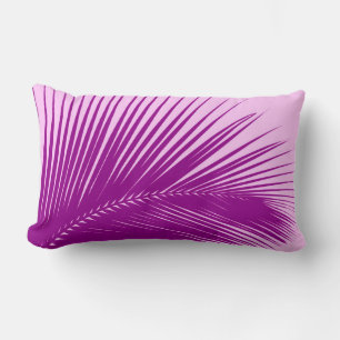 Palm leaf - orchid and purple lumbar cushion