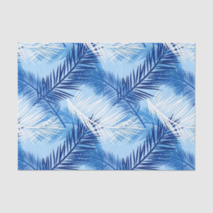 Palm Leaf Print, Cobalt, White and Sky Blue Tissue Paper