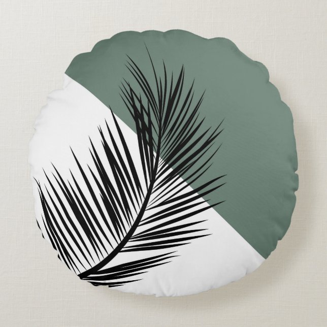Palm leaf round cushion (Front)