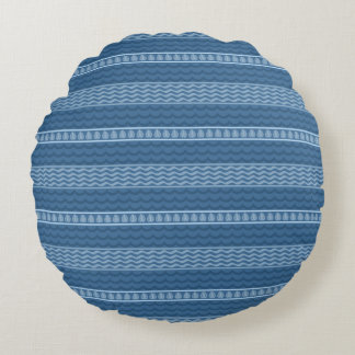 Palm Leaf Round Pillow Ocean Beach Waves Tropical