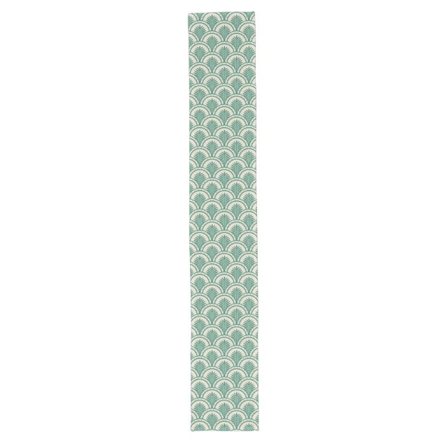 Palm Leaf Scallop Pattern Long Table Runner (Front)
