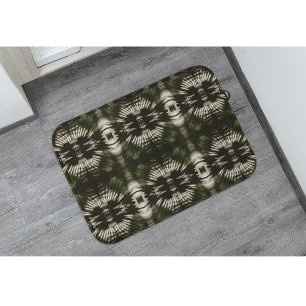 Palm Leaf Shadow Army Green Bath Mat