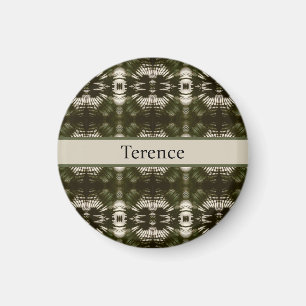 Palm Leaf Shadow Army Green, customisable Magnet