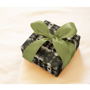 Palm Leaf Shadow Pattern in Army Green  Wrapping Paper