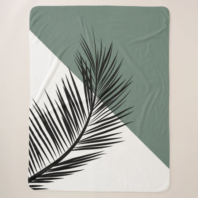 Palm leaf sherpa blanket (Front)