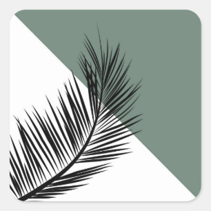 Palm leaf square sticker
