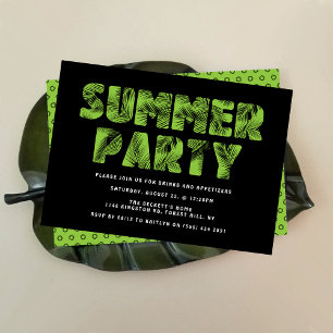 Palm Leaf Summer Party Invitations