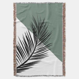 Palm leaf throw blanket