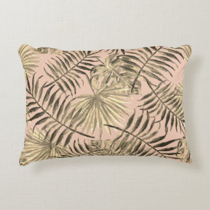 Palm leaf tropical decorative cushion