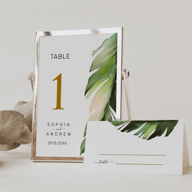 Palm Leaf Tropical Floral Wedding  Table Numbers 1 (Creator Uploaded)