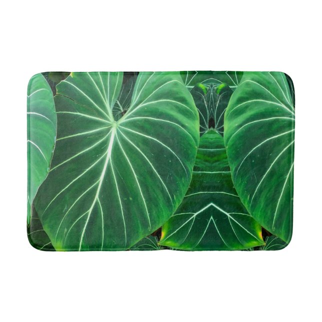 Palm Leaf, tropical foliage, jungle rainforest  Bath Mat (Front)