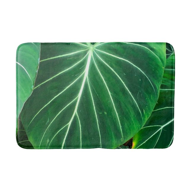 Palm Leaf, tropical foliage, jungle rainforest  Bath Mat (Front)