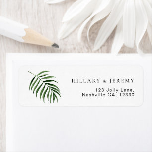 Palm Leaf Tropical Wedding Return Address 