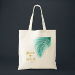 Palm Leaf Tropical Wedding Welcome Bag, Turquoise Tote Bag<br><div class="desc">Fill this lovely bag with your favourite treats to welcome guests to your destination wedding!</div>