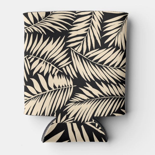 Palm Leaf Vintage: Seamless Pattern Can Cooler (Front)