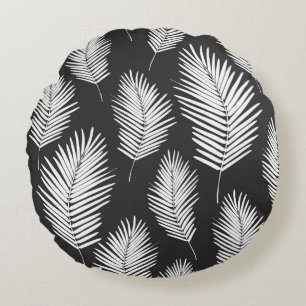 Palm Leafs Pattern Round Cushion