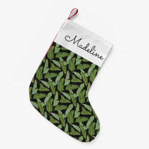 Palm Leaves Add Your Name Small Christmas Stocking