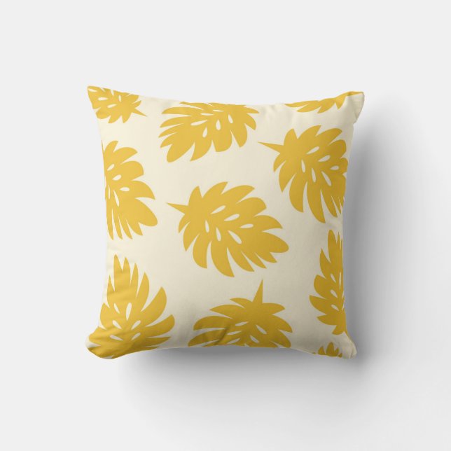 Palm Leaves Beach I Yellow Cushion (Front)